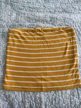 Striped Mustard Yellow Tube Top